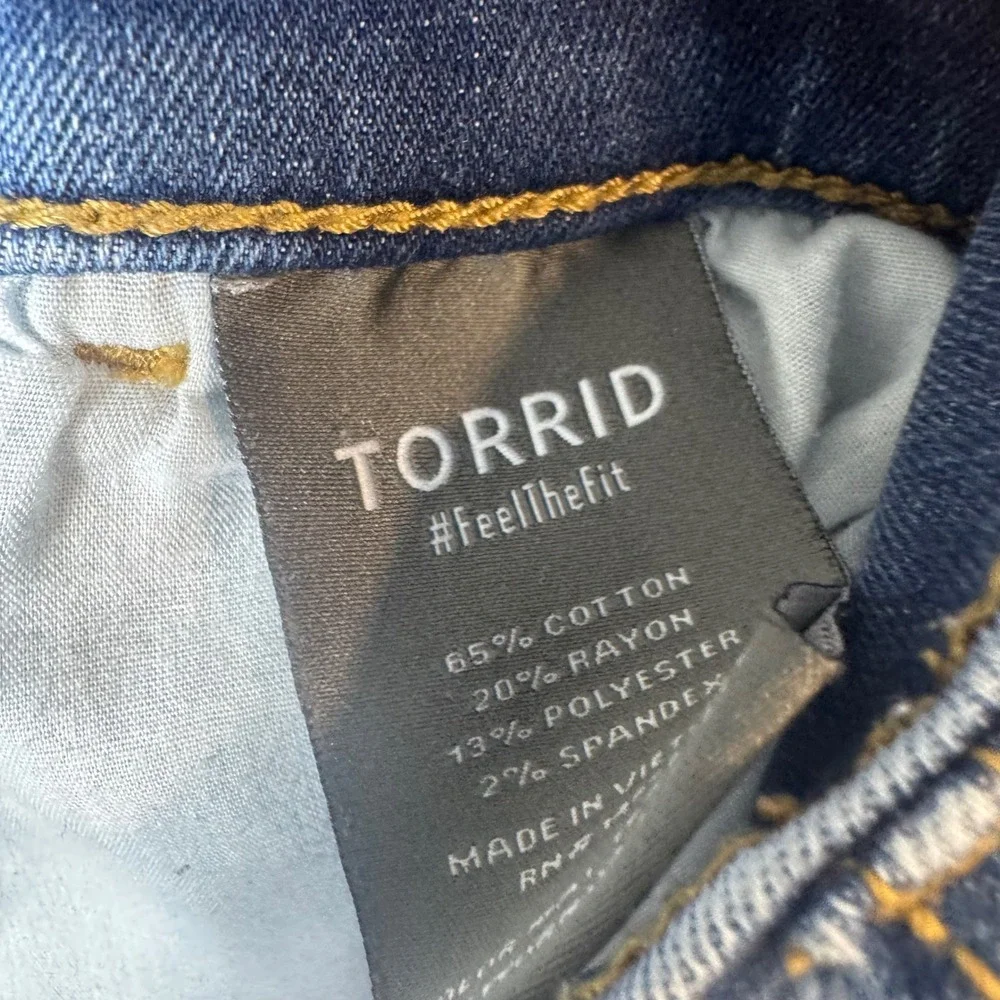 Torrid Denim Shorts Womens 4 Plus Blue Pull On Drawstring Stretch Medium Wash